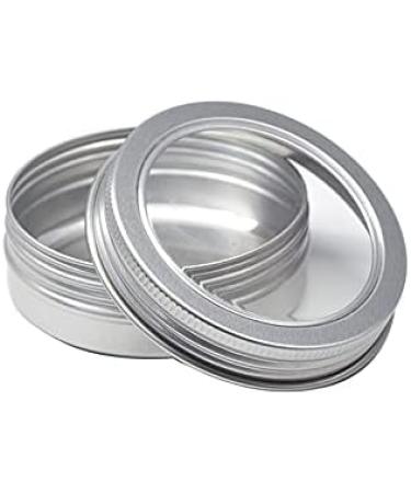 Zeoabsy 50 Pack 60ml Silver Aluminum Tin Cans with Screw Cap & Viewing Window - Ideal for DIY Ointments Candles Cosmetics & Shaving Soap - Buy Online on GoSupps.com