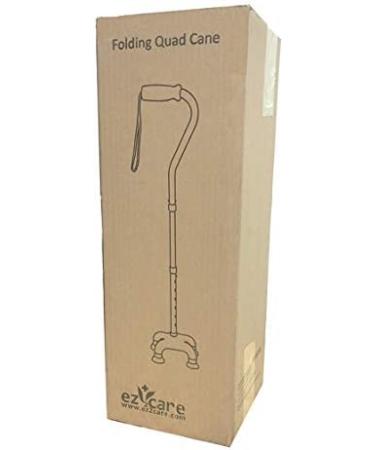 Ez2care Adjustable Lightweight Folding Quad Cane - Metallic Black - Buy Online on GoSupps.com