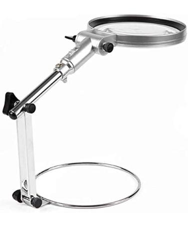 Magnifier Magnifying Glass HD Magnifying Mirror Magnifier Desktop Desktop Magnifying Glass with LED Light Metal Base Foldable