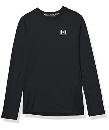 Under Armour Boys' ColdGear Long Sleeve T-Shirt Black (001)/White Medium