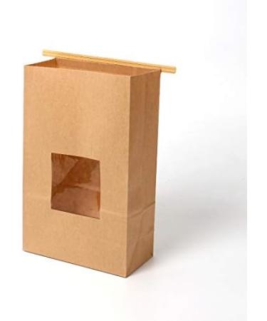 Bakery Bags with Window Kraft Paper Bags Brown Window Bags Metal Tab Lock Bags Cookie Bags Coffee Bags 9x5.9x2.7 inch - Buy Online on GoSupps.com