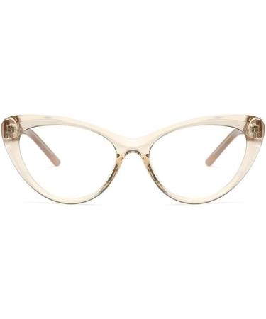 Fuqinqingoz Cat Eye Anti-Blue Light Reading Glasses - Stylish +100 Champagne Tiredness Alleviation - Buy Online on GoSupps.com