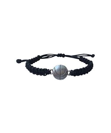 Sportybella Basketball Bracelet- Charm Bracelet- Basketball Jewelry - Perfect Basketball Gift Black