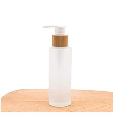 1PCS 100ml/3.4oz Frosted Glass Pump Bottles Empty Refillable Press Pump Bottle with Bamboo Pump Head Toiletries Storage Containers for Shampoo Essential Oils Shower Gel Hand Wash Lotion Dispenser - Buy Online on GoSupps.com