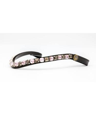 BRIDLERY Browband Chocolate Rose Black Warmblood