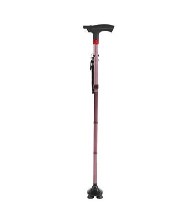 Collapsible Walking Stick Aluminum Alloy Foldable Elderly Walking Stick Guide Blind Cane Crutch with LED Light Alarm Folding Walking Cane with LED Light Safehappy
