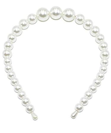 Aeyistry White Faux Pearl Headband - Elegant Hair Hoop for Women and Girls - Buy Online on GoSupps.com