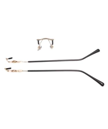 KOINEN Eyeglass Holder Eyeglass Legs 1 Pair Metal Eyeglass Temples Nose Bridge Replacement Set 1 Hole Repair Kit for Rimless Glasses Gold