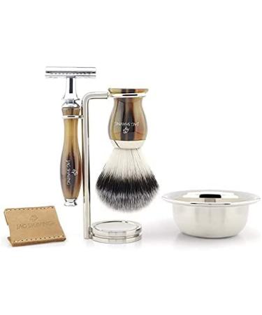 Men's Double Edge Razor Shaving Brush Stand Made of Synthetic Hair and Shaving Bowl Shaving Set - Elegant Shaving Brush Set by Jag Shaving