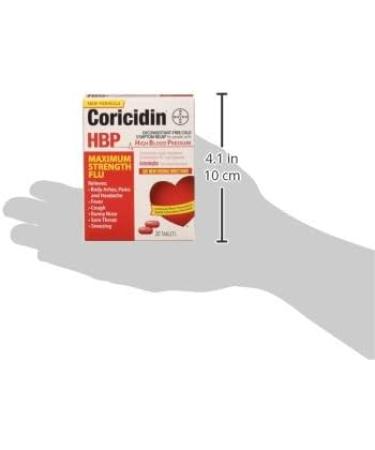 Coricidin HBP Maximum Strength Flu 20-Count - Fast Relief for High Blood Pressure Sufferers - Buy Online on GoSupps.com