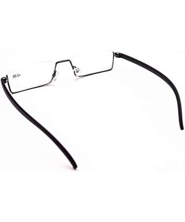 REAVEE 2 Pack Half Frame Metal Reading Glasses +2.75 Black/Blue with Portable Case - Lightweight Spring Hinge Readers for Women Men - Buy Online on GoSupps.com