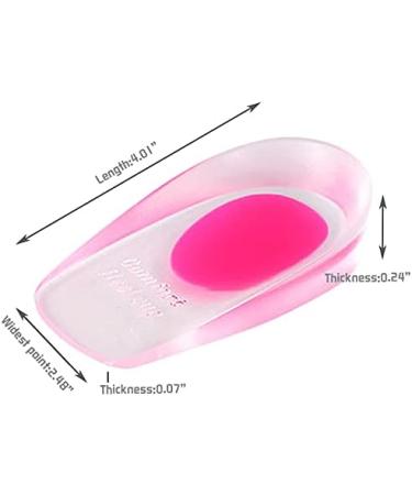 Gel Heel Cups for Plantar Fasciitis & Heel Spur Pain Relief - 2 Pairs Silicone Heel Cup Pads with Achilles Support - Pink/Medium - Buy Online on GoSupps.com