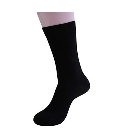 PURE CODE Physicians Approved Bamboo Diabetic Socks Crew Unisex 3 Pack Adult Size Size 8-13 (Black) Medium-Large Black