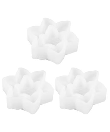 NUOBESTY 6 Pcs Silicone Mold Candle Molds Diy Resin Candle Holder 3d Creative Crystal Epoxy Mold Cake Simple Whitex2pcs 4X7CMx2pcs