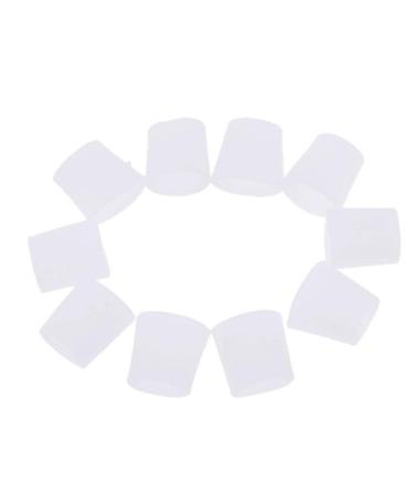 10 Pack of Adult Foot Caps Prevents Blisters & Calluses White