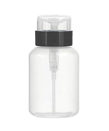 LASSUM 200ml (7 oz) Push Down Empty Pump Dispenser for Nail Polish Remover Liquid Bottle  Black and Clear