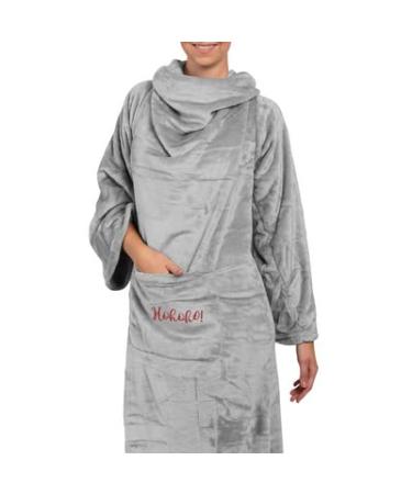 Personalized blanket Hohoho | Warm fluffy blanket with sleeves hoodie blanket as gifts for women - 150x180cm