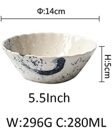 Fruit Bowl 5.5 Inch Retro Bowl Ceramic Tableware Fruit Salad Soup Bowls Janpanese Breakfast Dessert Dinnerware Kitchen Fruit Dish (Color : Flat Bottom Bowl) - Buy Online on GoSupps.com