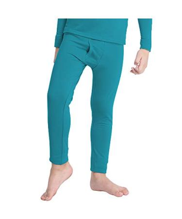 MOSCOAL Thermal Pants for Boys Fleece Lined Leggings Long Underwear Bottoms Base Layer Green X-Large