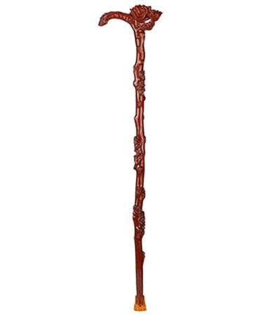 Wooden Walking Sticks for Men & Women Mahogany Wood Faucet Old Man Crutches Anti-Skid Mobility Aid for Elderly Seniors & Handicap Safehappy