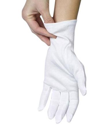 ANSMIO 2 Pairs Cotton Gloves, White Gloves for Dry Hands, Cotton Gloves for Eczema, Moisturizing Night Gloves, White Gloves 100% Cotton, Size M (2 Pairs) (Medium)2 Pairs