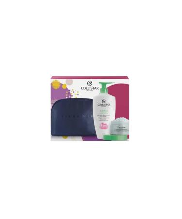 Collistar Gift Box with Deep Hydration Fluid 400 ml (13.5 Fl Oz) and Energizing Thalasso Scrub 150 ml (5.0 Fl Oz) + Trousse The Bridge made in Italy italian import