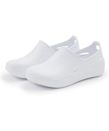 Anywear Streak Step-in Nurse Shoes - Oil & Slip-Resistant EVA Kitchen Work Shoes (White, Size 9) - Buy Online on GoSupps.com