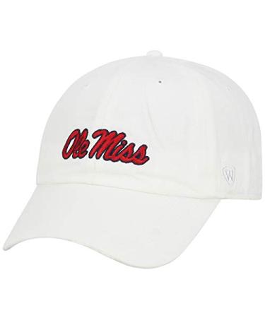 Top of the World Men's Adjustable Relaxed Fit White Icon Hat Mississippi Old Miss Rebels