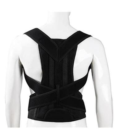 Brace Support Back Shoulder Straightener Belt Corset Upper Back Pain Relief Posture Corrector Strap Cervical Spine Belt (Color : Black Size : S) Vision Black Small