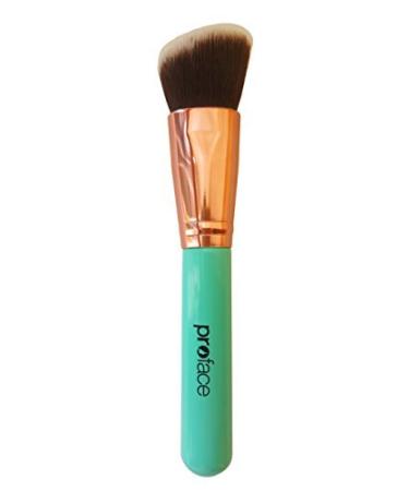 Mypreface Rose Golden Synthetic Blush and Bronzer Brush - Angled Kabuki Makeup Brush: Foundation Brush Perfect for Face Contouring and Highlighting with Creams and Powders (Blue) 1pcs Angled Kabuki Brush Blue