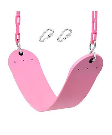 Pink Swing Seat - Heavy Duty Chain Plastic Coated - Playground Swing Set Accessories Replacement Gift Box Set Birthday Gift