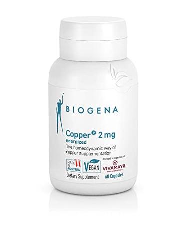 Biogena Copper 2 mg Energized - in The Easily Absorbed and Well Tolerated Citrate Form - 60 Capsules