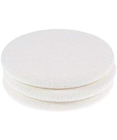3 Piece Face Facial Makeup Powder Puffer Round Pad White - Buy Online on GoSupps.com