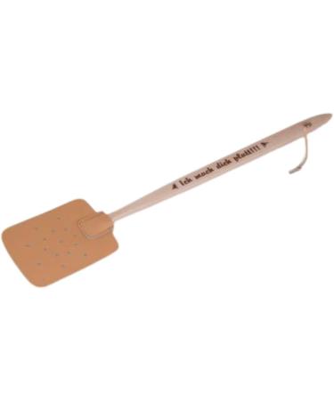 2x Hofmeister Beech Wood & Leather Fly Swatters - Practical Mosquito Catchers with 'I Make You Flat!!!' Print - 47.5 cm - Ships Worldwide! - Buy Online on GoSupps.com