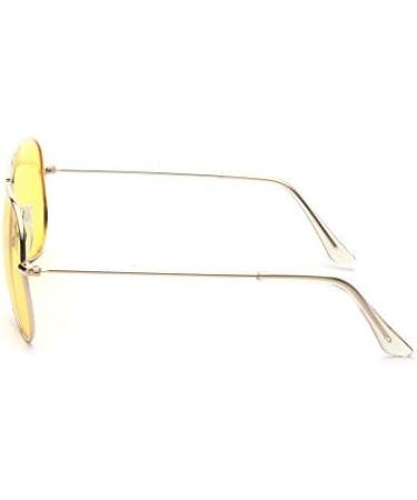ALWAYSUV Classic Vintage Metal Frame Glasses - Decorative Yellow Eyewear for Stylish Protection - Buy Online on GoSupps.com