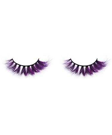 Desikixudy Magnetic Eyelashes Handmade Reusable 3D False Eyelashes for Makeup Faux Cils Magnetique Naturel Purple CL12