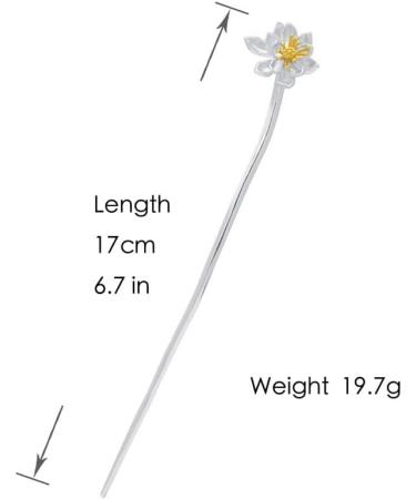 HangErFeng Silver Hairpin Hanfu Accessories Hairstick Lotus 591 - Buy Online on GoSupps.com