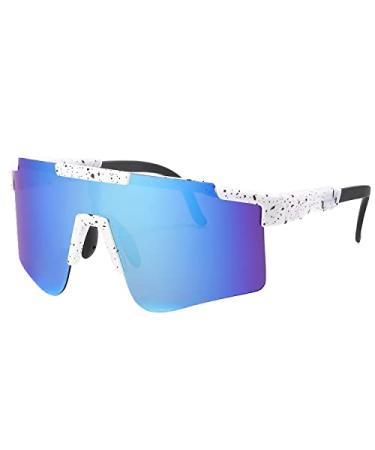 YUNBLL&KO Sports Sunglasses Men Women, P-V Style Cycling glasses UV400 Protection, Adjustable Temple & Nose Pad P3