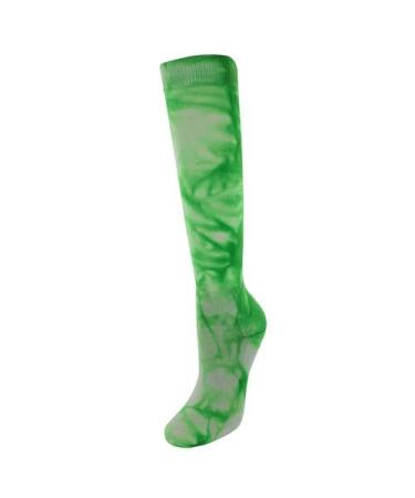 Sof Sole Girl's All Sport Team Athletic Performance Tie Dye Tube Socks Neon Green Shoe Size: 0-4