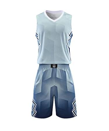 Topeter Mens Basketball Jersey and Shorts Team Uniform with Pockets Sportswear Uniform Grey Medium