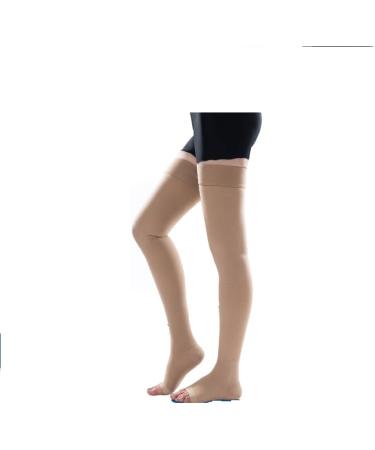 Sweltebloomz Compression stockings thigh high with open toe for Women - Medium Biege - Buy Online on GoSupps.com