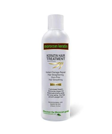 GOLD SERIES Most Effective Brazilian Keratin Hair Treatment 8oz Blowout Straightening Complex Global With Argan Oil Proven Formula Natural Organic Results Keratina Para Alisar El Pelo