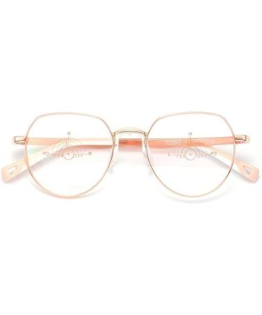 Qinzhenz Designer Anti-Blue Light Reading Glasses for Men & Women - Round Flat Heller Mirror +250 Rose Color Fatigue Relief - Buy Online on GoSupps.com