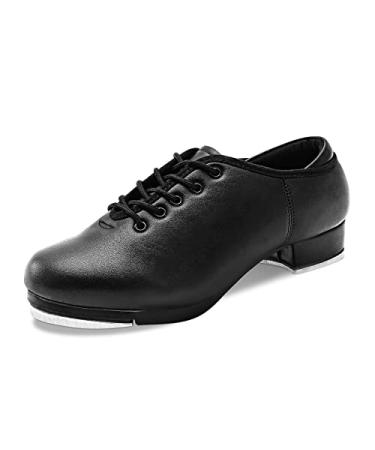 Sogebo Men's Leather Jazz Tap Shoes Adult Dance 10.5 Black