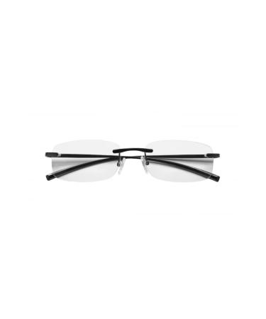 Silac - Black Metal 7097 - men's reading glasses - rectangular glasses - marginal style - light resistant and comfortable reading glasses +2.25