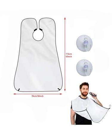 MIQ Beard Apron Cape for Men - Waterproof Non-Stick Beard Clippings Catcher Bib - White - Buy Online on GoSupps.com