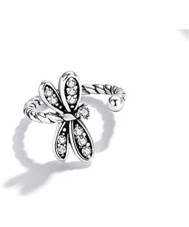 Earrings for Women 1 Piece Vintage Sterling Silver Dragonfly Ear Cuff for Women Ear Clip Simple Style Jewelry Set Friendship Gift - Buy Online on GoSupps.com