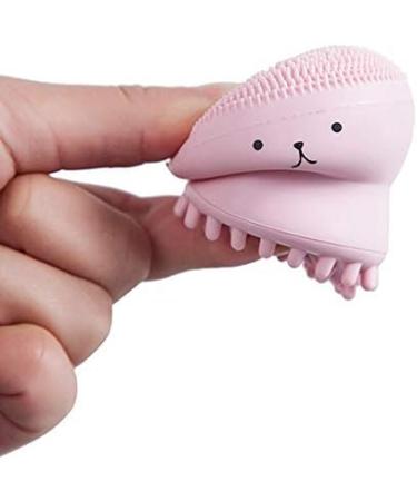 Silicone Facial Cleansing Brush Cute Animal Octopus Silicone Manual Cleaning Brush for Deep Cleansing Gentle Exfoliating Skin Massaging for All Skin Type Bagged/Purple - Buy Online on GoSupps.com