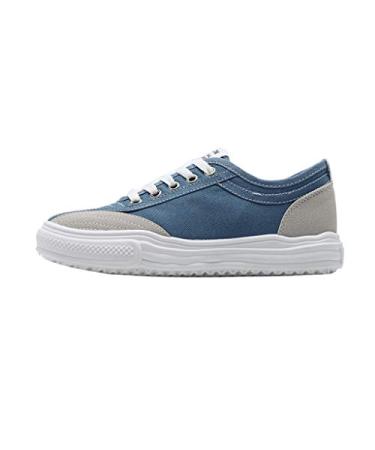 Womens Canvas Shoes Lace up Sneakers, Athletic Running Walking Shoes Slip On Flats Espadrilles Shoes Trainer Sneakers Blue 5