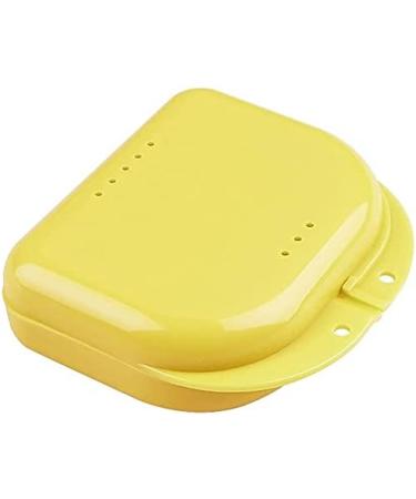 Portable Retainer Box Dental Tray Splint - Self-Cultivation Denture Container for Retainers, Mouth Guards, and Braces (Yellow) - Buy Online on GoSupps.com